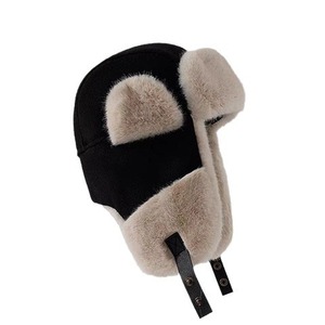 Winter Thick Cycling Ski Hat Warm <strong>Earmuffs</strong> Plush Ear-flapped Ski Hat Customized Image Unisex Bomber Faux Fur Hat - Product Image 1