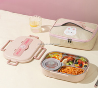 Warmhalte-Bento-Brotdose aus 304 Edelstahl, Umweltfreundlicher Essensbehälter mit Suppenbecher für Schule und Kinder