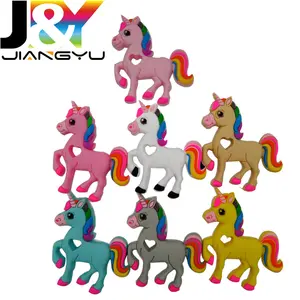 Silicone chewing toy Pony Unicorn Baby Teething Teether Toddler Animal Gift for Girls Easy Grip Rainbow Flying Horse