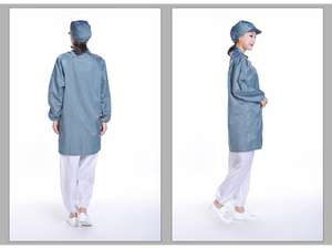 योंगसिंग पॉलिएस्टर लैबकोट एड सुरक्षा कपड़े साफ कमरे एंटीस्टैटिक कोट एंटी स्थिर स्मॉक प्रवाहकीय फाइबर क्लीनरूम ईड स्मॉक - Product Image 2