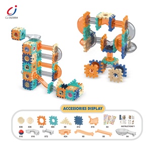 Juego de juguetes de construcción de bloques de mármol rodante Chengji, montaje educativo DIY, pistas de tubería de construcción para bolas de mármol - Product Image 4