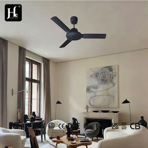 48-inch matte black and white electric <b>ceiling</b> fan, solid copper motor, 5-speed controller, AC power, metal blades - Product Image 3