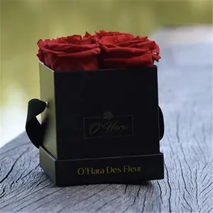Wholesale Custom Rose Soap Flower Luxury Black Cardboard Packaging Gift Box