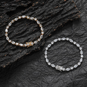 Cadena de tenis para hombre y mujer, pulsera de circonita ojo de caballo, circonita ovalada, joyería combinable, collar de moda Tanjing Lijing - Product Image 1