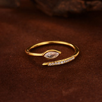 Anillo Abierto con Forma de Serpiente SPJ, Plata de Ley S925, Zirconia, Ajustable, Joyería de Moda, Anillo Minimalista Apilable para Mujer