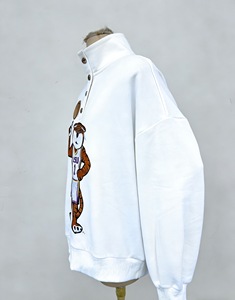 <span class=keywords><strong>Felpa</strong></span> Unisex Personalizzata con Collo Alto, Logo Ricamato con Motivo Libellula in Metallo, Cotone con Paillettes - Product Image 2