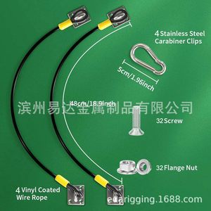 Trash Can <b>Lid</b> Lock Stainless Steel Wire Rope Set With Square Buckle For Outdoor Dust <b>Bin</b> Household Use - Product Image 4