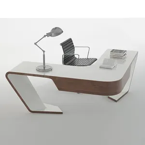 Luxury Artificial Stone Executive Desk Office Furniture Boss CEO Computer Table L Shape Office Desk