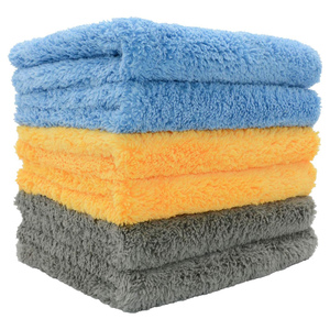 Vente en gros 40x40 serviettes de voiture en microfibre polaire corail personnalisé doux à séchage rapide bord peluche serviette de nettoyage automatique - Product Image 2