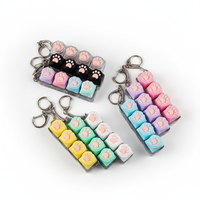 Porte-clés lumineux en silicone en forme de patte de chat de dessin animé 3D, jouet de décompression, pendentif mousqueton, breloque de sac, 4 clés, Test Axis