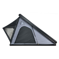 Tente de toit rigide de luxe en tissu gris et coque noire, ouverture rapide, pour SUV