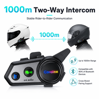 Casque de moto avec interphone 1000M pour 2 motards, partage de musique, réduction de bruit CVC DSP, étanche IPX6, batterie 28H