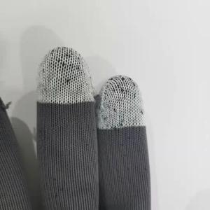 Pantalla táctil Uso sensible del teléfono Guantes de trabajo de seguridad de poliéster recubiertos de PU azul Guantes - Product Image 6