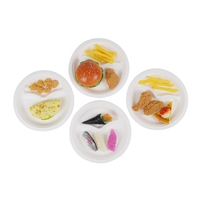 Assiette de bagasse de canne à sucre jetable biodégradable de haute qualité 100% assiettes de bagasse rondes à 2 compartiments