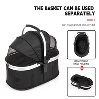 Vente chaude panier personnalisé produit une main plier 2024 nouveau modèle 4 roues poussette pour animaux de compagnie double poussette pour animaux de compagnie panier de rangement
