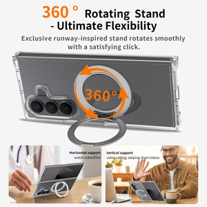 Funda Transparente con Tapa Abatible para <span class=keywords><strong>Galaxy</strong></span>, Soporte Giratorio de 360 Grados, Magnética, Antiamarillamiento, Transparente, Antigolpes, Fundas para Samsung Z Fold 7 - Product Image 3