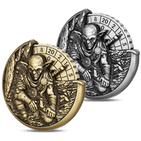 Roulette double antique en métal doré, dés à doigts, gyroscope 7 en 1, dés pour accessoire de jeu Dnd RpG