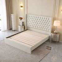 Cadres de lit king size et queen size avec rangement, doubles, pleine taille, en bois, avec tiroirs, pour lit capitonné de luxe en velours sur mesure king size