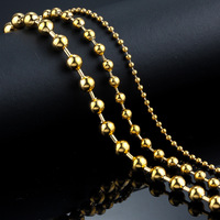 Collier chaîne à billes en acier inoxydable plaqué or 18 carats pour la vente en gros de bijoux de mode
