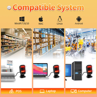 Lecteur de codes-barres 2D QR Xincode, scanner de codes-barres de bureau USB filaire mains libres pour supermarché, caisse enregistreuse, paiement GT-9207G