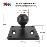 Adaptateur d'installation VESA sphérique en alliage d'aluminium N-STAR pour écran plat d'ordinateur 1,5 pouce (38 mm) – Support plat réglable 75x75