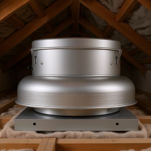 Ventilador de Techo Plateado de 24 Pulgadas, Ventilación de Ático de Aleación de Aluminio, Motor de Alta Potencia 1500-2600 CFM, Eléctrico con Control por Botón - Product Image 2