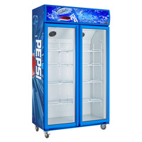 Distributeurs automatiques intelligents, congélateur vertical pour bière de supermarché, refroidisseur de boissons, réfrigérateur Pepsi, refroidisseur à porte vitrée à vendre avec système logiciel