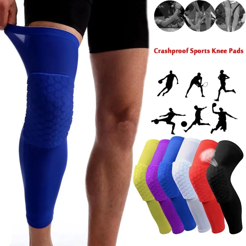 Sports Crashproof Knee Pads Breathable Non-slip Honeycomb Knee Support Brace Basketball Leg Compression Sleeve Protector Gear