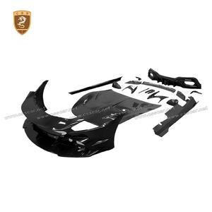 Kit carrosserie en carbone sec style MSY pour Ferrari Roma : Lame de pare-chocs avant, garnitures de phares, jupes latérales, capot, diffuseur arrière, ailerons - Product Image 5