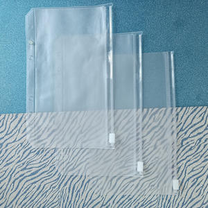 Vente en gros 6 trous perforés A7 A6 A5 PVC résistant à l'eau Classeur pour pochette Sac à fermeture éclair Sac d'argent Portefeuille Enveloppe - Product Image 2