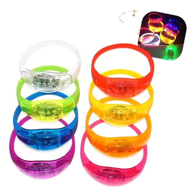 Hot Sale Concert Music Sound Activated Led Flashing Bracelet Voice Controlled Glowing Wristband