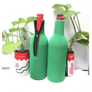 Fundas de neopreno con cremallera para botellas de cerveza, suaves, personalizables para distribuidores, bolsa enfriadora individual para vino y cerveza, aislante, para botellas de cuello largo - Product Image 3