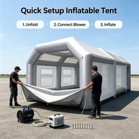 Tente publicitaire gonflable d'extérieur multi-sections avec fenêtres transparentes et structure épaisse pour événements, festivals et promotions