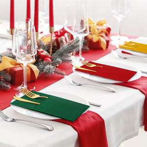 Servilletas Desechables con Aspecto de Lino y Bolsillo Integrado para Cubiertos, Servilletas Plegadas Previamente Tipo Tela para Fiestas (Varios Colores) - Product Image 3