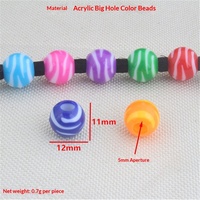 Perles décoratives en acrylique en forme de cœur, colorées, à gros trous, pour perruques, dreadlocks, cheveux tressés, accessoires de bricolage, ornements capillaires pour filles