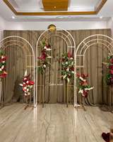 Scène 3 pièces arc toile de fond ensemble or arc support métal toile de fond fête décoration fournitures mariage