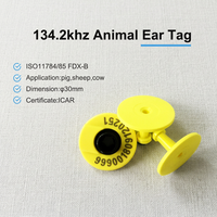 Etiqueta de Oreja RFID Reutilizable ISO11784/5 FDX-B de 30 mm para Animales, 134.2KHz, Etiqueta de Oreja para Vacas, TPU, Gestión de Ganado, EID