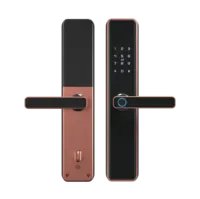 Contrôle d'accès biométrique avancé avec télécommande, serrure pour portes en aluminium/bois avec lecteur d'empreintes digitales en alliage de zinc et acier