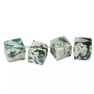 Cristal natural al por mayor piedra curativa piedra preciosa ágata árbol ágata cuarzo cristal musgo cubo para decoración del hogar - Product Image 1