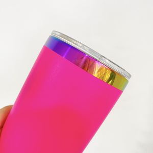 Outdoor Travel <b>Mug</b> <b>Double</b> <b>Walled</b> 20oz Copper rainbow Plated Tumbler with Lid and Straw - Product Image 4