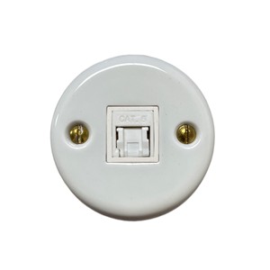 Fanton 84019 Vintage in ceramica bianca non schermato UTP RJ45 presa dati Vintage in ceramica bianca non schermata UTP RJ45 presa dati - Product Image 2