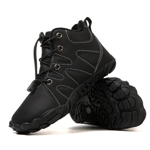 Snow Boots Boys Ankle <b>Bootie</b> Closed Toe Plush Lining Rubber Outsole Winter Warm Anti Slippery Synthetic Upper EVA Midsole - Product Image 4