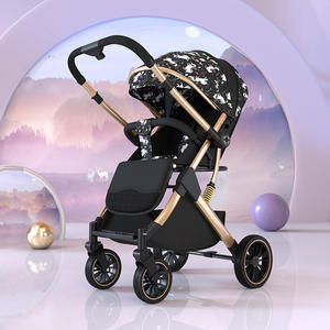<span class=keywords><strong>Poussette</strong></span> bébé pliable en métal légère et personnalisable à 4 roues, chariot bidirectionnel pour les voyages, pour les enfants de 3 ans, possibilité de s'asseoir et de se coucher - Product Image 1