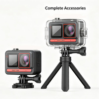 Pack Ultra Creator : Petite caméra de vlogging 4K mains libres POV, autonomie de 180 min, caméra d'action sportive IP68