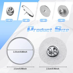 Sublimation Pins <b>Buttons</b> Bulk Round Blanks with Pins DIY <b>Button</b> <b>Badge</b> Kit Sublimation Silver Blank Aluminum Sheet for DIY Craft - Product Image 2
