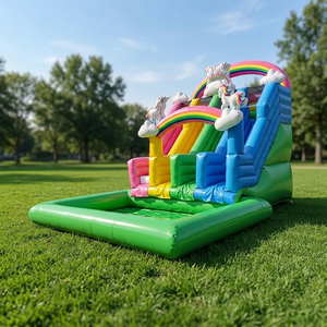 Toboggan aquatique gonflable licorne <span class=keywords><strong>avec</strong></span> <span class=keywords><strong>piscine</strong></span> pour <span class=keywords><strong>location</strong></span> commerciale et événements - Product Image 1