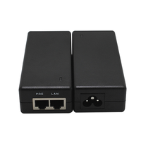 48V 0.5A 24W POE Ethernet CCTV Cámara IP NVR Router Switch LAN Fuente de alimentación del teléfono 2 puertos 10/100Mbps Adaptador de corriente del inyector POE