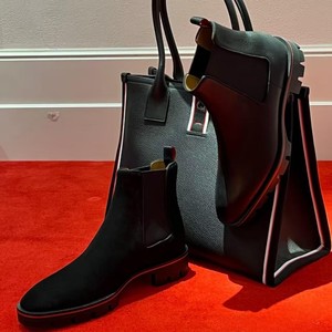 Bottes Martin en cuir véritable pour hommes, chaussures en cuir de style britannique à tige haute, bottines courtes, bottines Chelsea mi-hautes en cuir mat - Product Image 2