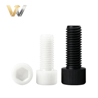 Vis à tête hexagonale M3 M4 M5 M6 M8-M12 en nylon noir, vis à tête hexagonale isolante moletée cylindrique