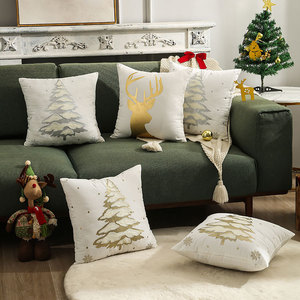 Aodu Goldbesticktes Weihnachtsbaum-Dekokissen Festliches Plüsch-Sofakissen für Feiertage Großhandel Fabrik - Product Image 2
